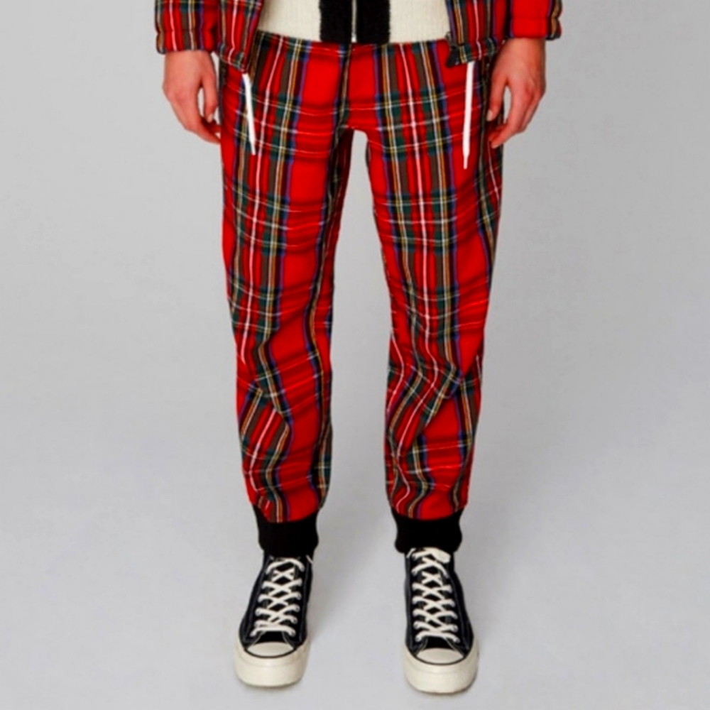 NWT Unisex Wesc Tartan Zip Jogger